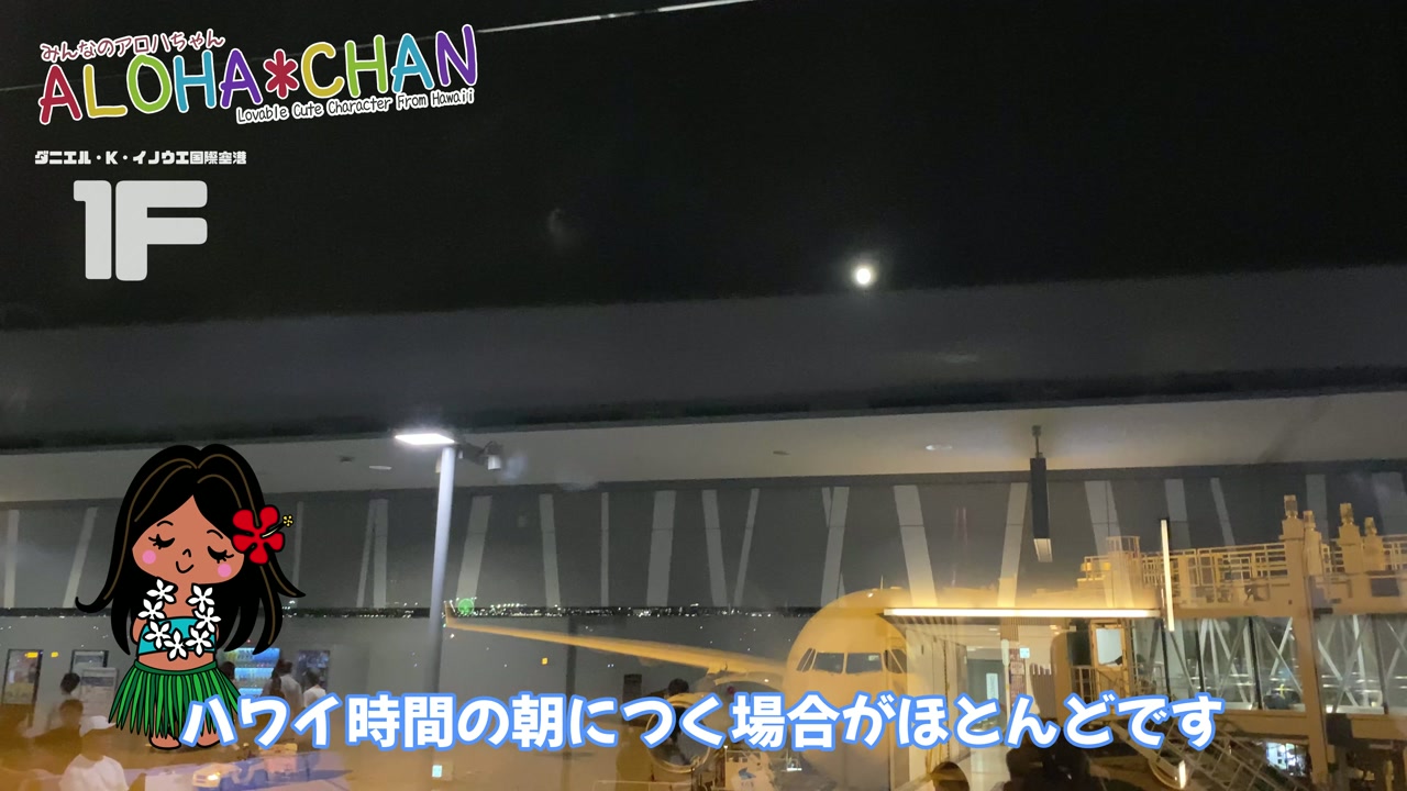 ハワイ便は日本を夜に出発してハワイ時間の朝につく場合がほとんど
