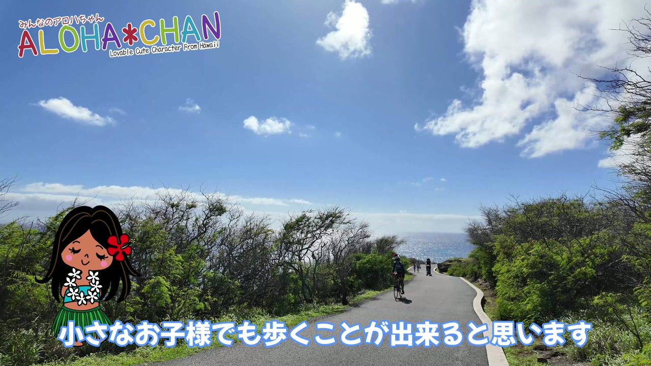 遊歩道が舗装されて歩きやすい